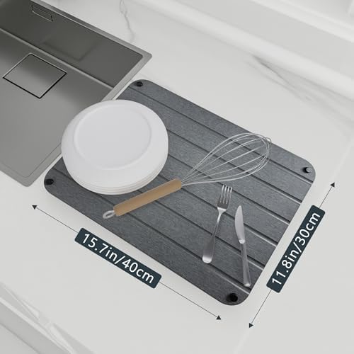 Water Absorbing Stone Dish Drying Mat for Kitchen Counter Quick Drying Tray