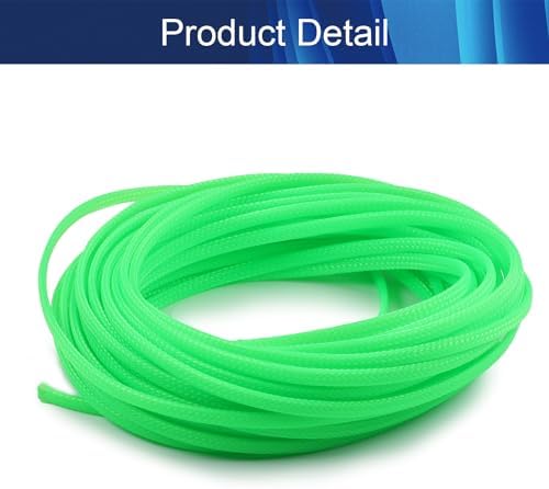 Jutagoss PET Expandable Braided Cable Sleeve, 32.8ft - 3/16 inch Fluorescent Green Cable Management Sleeve, Wire Loom Tube Cord Protector for USB Cable, Power Cord, Audio Video and More, 1Pc