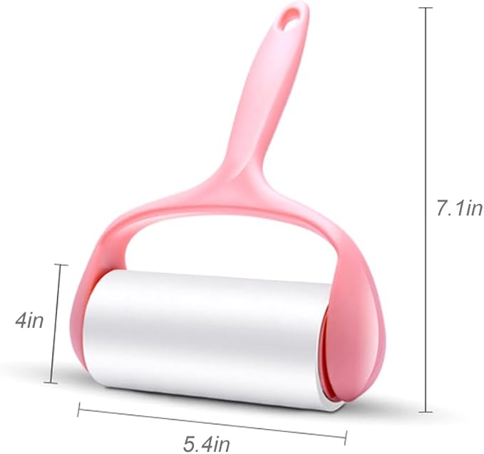Sticky Lint Roller, Pet Hair Roller, Dog & Cat Hair Remover Kit,4 Refills 240 Sheets, Lint Brush for Clothes, Carpet, Car Seats, Dust, Dogs, Handle (1Handle+4Refills)