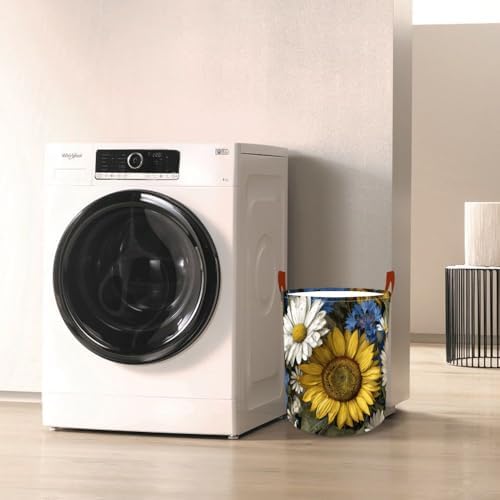 Laundry Basket 15.7x19.7 in Sunflower Daisy Hamper for Bedroom
