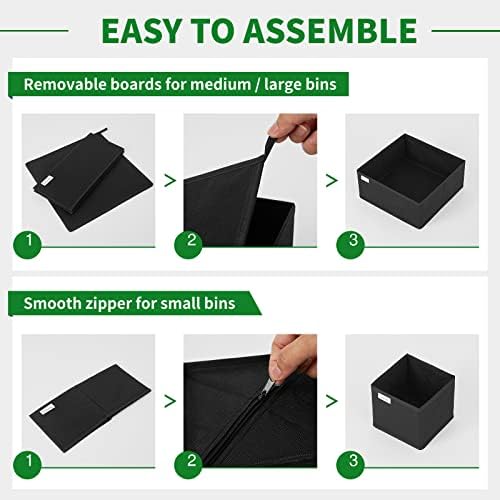 Criusia Drawer Organizer Clothes, 8 Pack Underwear Drawer Organizer, Foldable Cloth Storage Box Closet Organizers and Storage for Clothes, Socks, Scarves, Ties (Black)