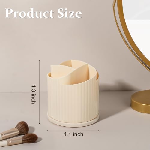 Anyoifax 360 Rotating Makeup Brush Holder Make Up Brushes Organizer, Beige