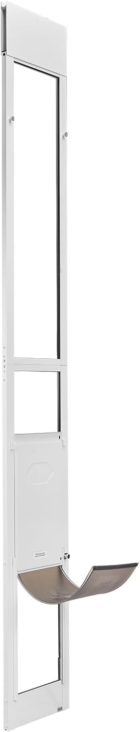 VEVOR Dog Door for Sliding Glass Door, 91 to 96 in Adjustable Height, Aluminum Alloy Frame with Metal Rotating Hinges, Lock Design, 10 1/4 x 16 1/4 in Flap, Sliding Glass Pet Door for Renters | For Medium-Sized Dogs and Pets, 91 to 96 in Adjustable Hei...