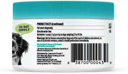 Dinovite Dog Dental Powder, Brush-Free Breath Freshener & Teeth Cleaning Dental Care Powder with Probiotics & Postbiotics, Oral Care Bad Breath Treatment, Medium Dogs, Made in USA, 30 Day Supply