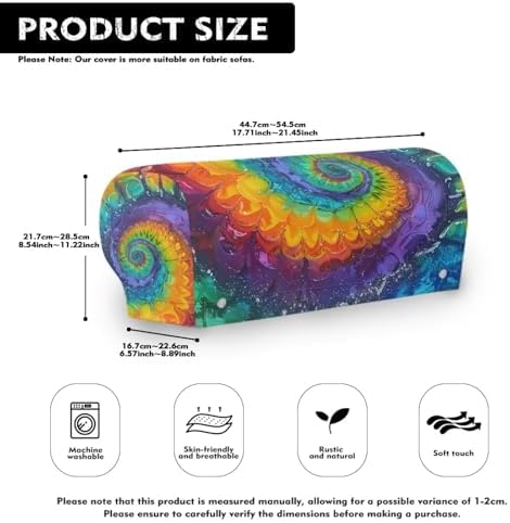Couch Arm Covers for Sofa Fancy Floral Arm Rest Cover Washable Armchair Slipcovers for Recliner Soft Brushed Spandex Couch Covers for Home Daily