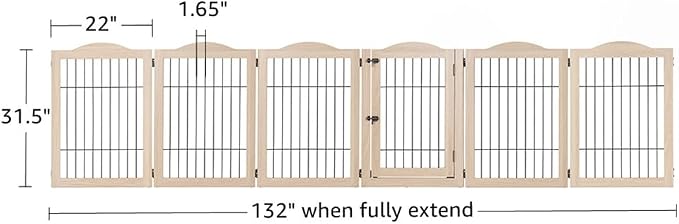 unipaws 132" Extra Wide Dog Gate and Pet Playpen with Walk Through Door