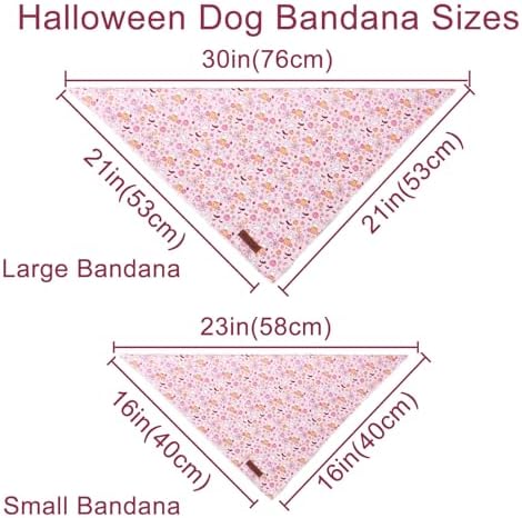Halloween Pumpkin Dog Bandana, Halloween Triangle Bid Scarf with Pumpkin,Ghost,Bat Pattern, Cotton Pet Kerchief for Girl Boy Dogs or Cats, Cute Puppy Bandana Fancy for Dogs