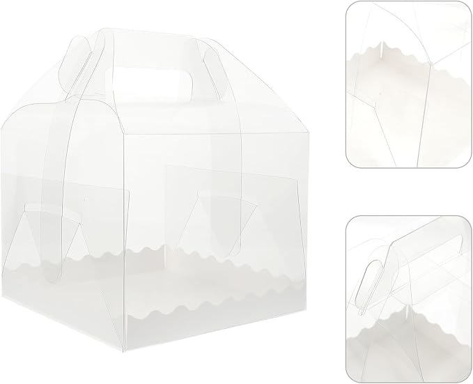 BESTOYARD 10pcs Portable Pet Cake Packing Box 4 Inch for Birthday Cakes and Cookies Protecting Desserts and Suitable for Wrapping Cookies