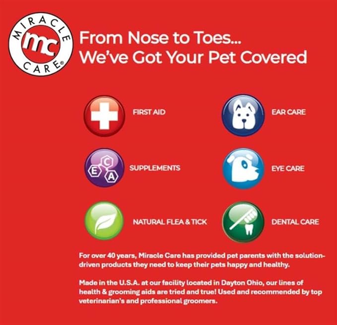 Miracle Care R7 Ear Mite Treatment for Dogs, 4 Ounce, Controls Ticks and Mites