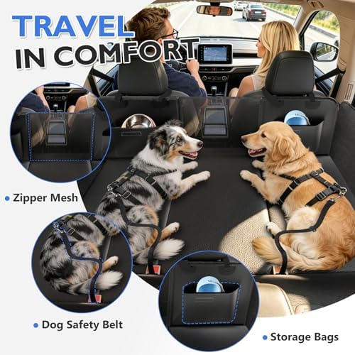 Hard Bottom Dog Car Seat Cover for Back Seat, PU Leather Extender