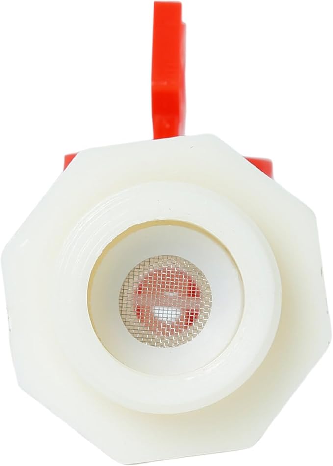OCQOTAT 2pcs Rabbit Watering System Bucket Connector Kit-Includes Bulkhead Fitting, Barb Ball Valve,mesh Filter Washer for ID 5/16" Hose, Poultry Watering Equipment, Animal Water Dispenser