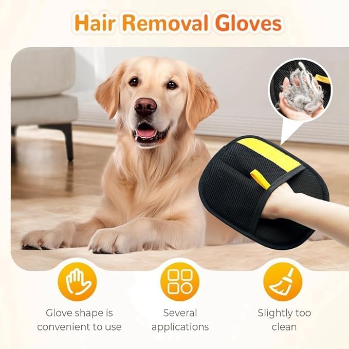 TimnoPaws 2pcs Electrostatic Pet Hair Removal Glove 2026, Washable & Reusable Cat & Dog Hair Remover Gloves for Furniture, Couch, Carpet,Car Bedding & Clothes, Fur Remover Glove