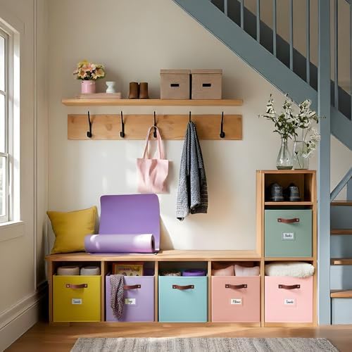 DECOMOMO Storage Bins, Cube Storage Bin with Labels