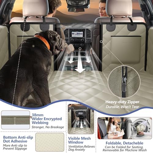 Dog Truck Seat Cover for Back Seat, Hard Bottom Pet Hammock, XL