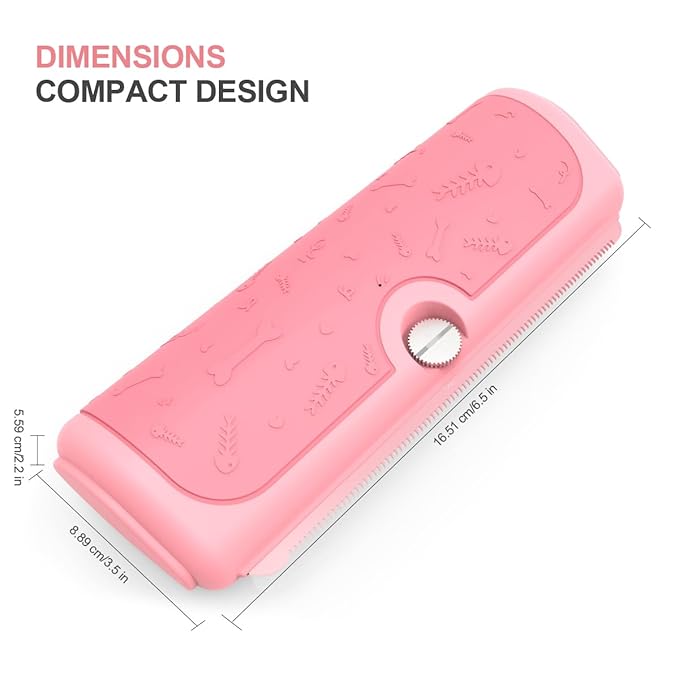 Cat Brush for Shedding and Indoor Cats, Dog & Cat Deshedding Brush, Undercoat Grooming Tool for Short to Medium and Double Coats, Detachable Metal Shedding Blade, Ergonomic Non-Slip Handle, Pink