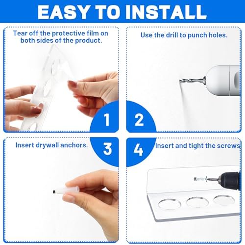 Acrylic Shear Holder Wall Mounted 12 Slot Scissors Holder Rack for Stylist