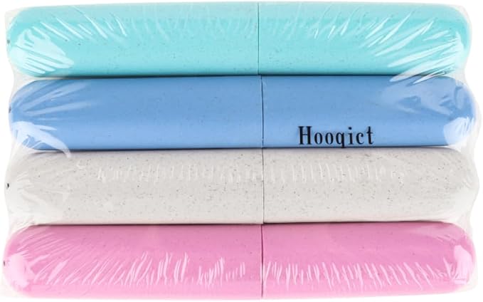 Hooqict 4 Pack Travel Toothbrush Case Portable Travel Toothbrush Holder Plastic Toothbrush Container Protector Cover for Traveling, Camping, Home, School, Business