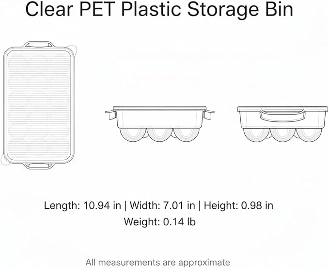 Rectangular Clear PET Storage Bin
