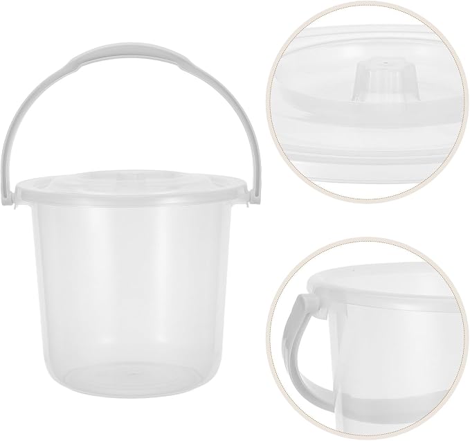 Clear Plastic Storage Bucket with Handle and Secure Lid Portable Transparent Pail for Pantry Dry Goods Craft Supplies Camping Gear Organizer and Laundry Utility