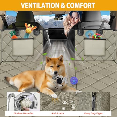 Hard Bottom Dog Car Seat Cover for Back Seat, Backseat Extender