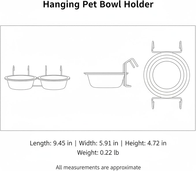 Hanging Bowl Holder for Wire Grids, Metal Dish Stand to Save Floor Space in Storage Units and Organizers (1 Pack)