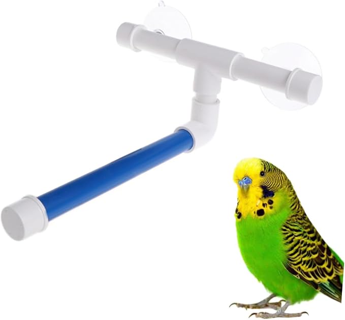 LIOOBO Bird Shower Stand Suction Cups Portable Parrot Perch for Bathing Wall-Mounted Bird Bath Stand Toy for Parrots