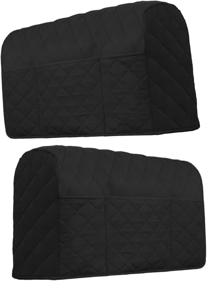 1 Pair Armrest Cover Sofa Armrest Covers with Pockets Organizer Waterproof Slipcover Couch Protector Removable Washable Non Slip Suitable for Living, Black