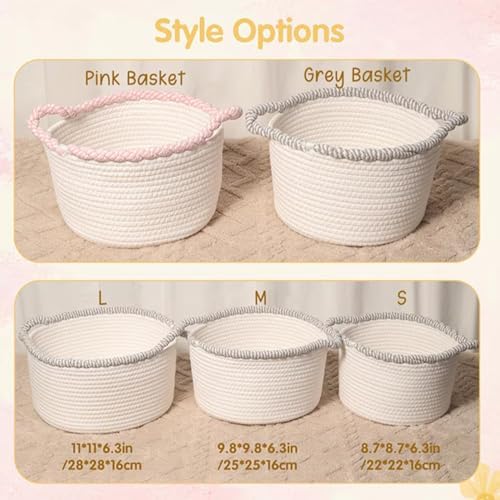 Personalized Baby Name Basket Custom Easter Cotton Rope Diaper Caddy & Nursery Storage Organizer Bin for Baby Birthday Shower Gift, Newborn Essentials, Kids' Bedroom Bathroom Decor (Style E)
