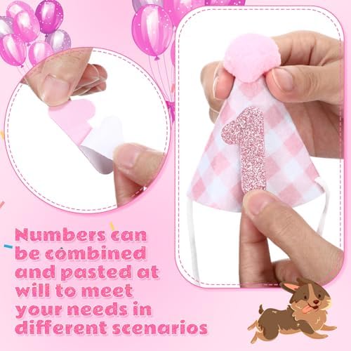 Chicingyou Dog Birthday Outfit Set Lace Bib Number Stickers,Cute,Pink