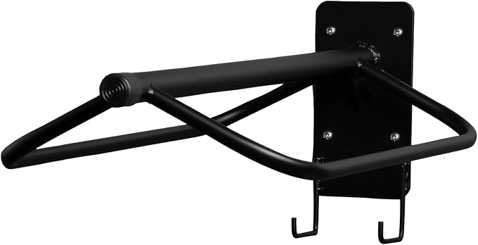 Jeffers Equine Wall Mount Saddle Rack with Halter & Bridle Hooks, Heavy Duty Black Powder Coated Saddle Storage Rack for Tack, Perfect Horse Stall Accessories, Barn, Stable, Ranch, Home