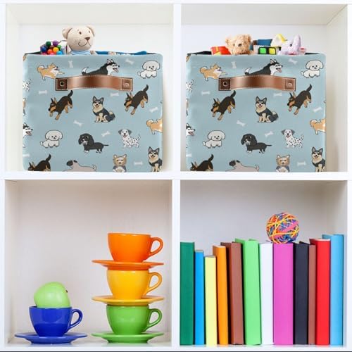 Didi & Hosa Storage Basket Cube Collapsible Toys Shelf Baskets Bin with Handle Laundry Organizer Storage Box for Home School & Office (Basket-9)