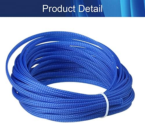 Jutagoss PET Expandable Braided Cable Sleeve, 32.8ft - 3/16 inch Blue Cable Management Sleeve, Wire Loom Tube Cord Protector for USB Cable, Power Cord, Audio Video and More, 1Pc