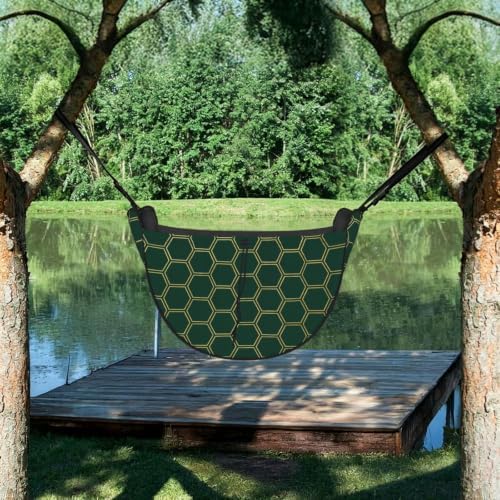 Hexagon Gold Grid Car Seat Organizer-Backseat Storage Bag for Travel