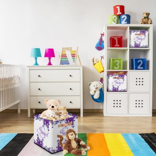 Customized Storage-Basket Collapsible Baby Keepsake-Box Organizer-Bins as Gifts for Girls Boys Baby Adults Cubes Storage-Box Print Name on It