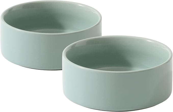 Havniva Cat Bowls Set of Two, 6.1” Ceramic Cat Food Bowls, Cat Water Bowl | Cat Food and Water Bowl Set, Non-Slip Base, Food-Grade Ceramic, Wide Opening, Dishwasher Safe, Pet Bowls Whisker Friendly