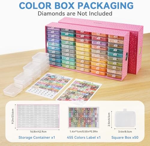 50PCS Diamond Painting Storage Containers Trays with Lids