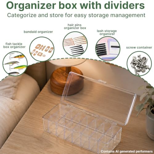 Bandaid Organizer Container, Band Aid Organizer Box, Bandaid Storage Organizer, Bandage Organizer with Lid, Travel Bandaid Case for Elastic Bandage Wrap, Cotton Swabs(Transparent)