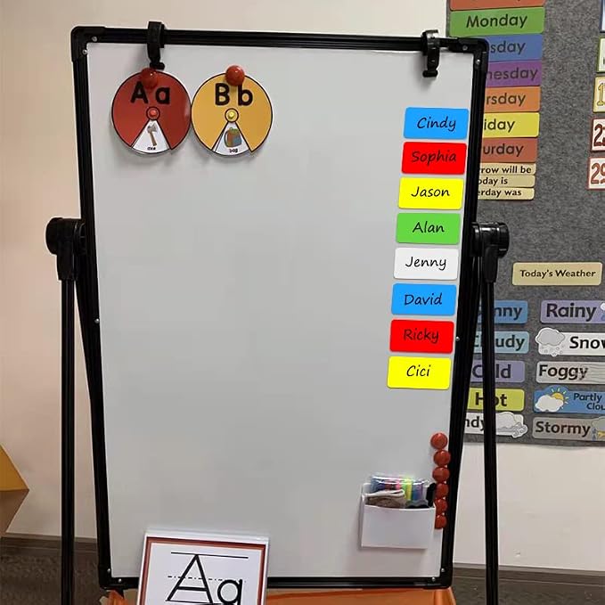 Dry Erase Magnetic Labels, 4x2 Inch, 40 Pieces in 5 Colors, Reusable, for Whiteboards, Locker, School, Classroom, Office, Home
