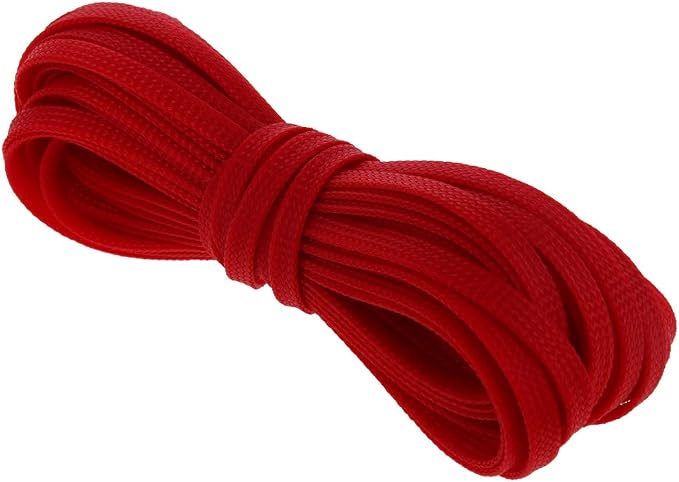 Heyiarbeit 10m/32.8ft PET Expandable Braid Cable Sleeving Flexible Wire Mesh Sleeve Red 6mm