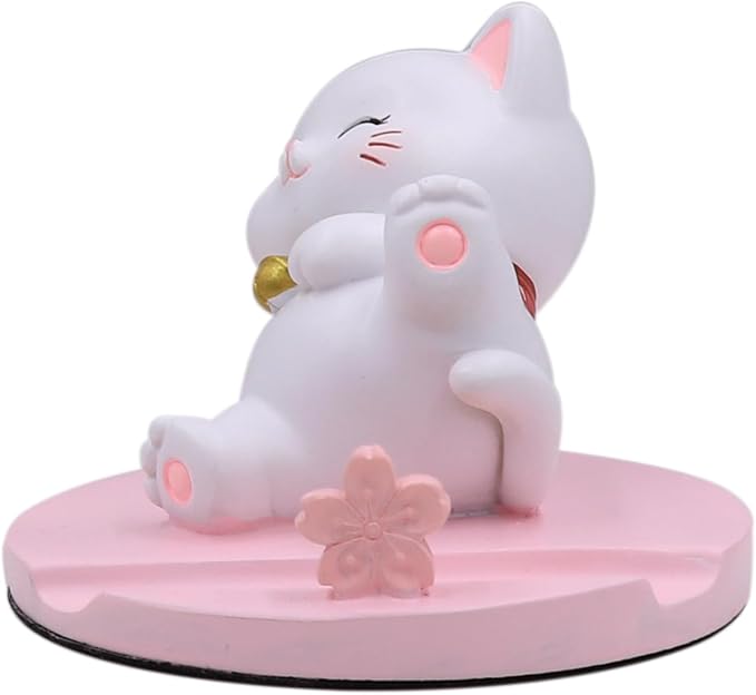 Cute Cat Phone Holder Desk Ornament Kawaii Phone Stand Universal Desk Phone Stand for All Mobile Smartphones Tablets