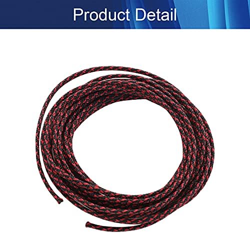Jutagoss PET Expandable Braided Cable Sleeve, 16.4ft - 3/16 inch Black Red Cable Management Sleeve, Wire Loom Tube Cord Protector for USB Cable, Power Cord, Audio Video and More, 1Pc