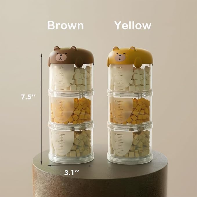 Dog Treat & Supplement Container, 3-Layer Stackable Pet Snack Organizer with Measuring Scoop, Portable Training Treat Holder for Walking, Travel & Daily Feeding, Airtight Pet Food Storage