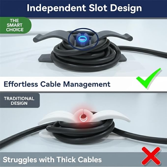 Appliance Cord Organizer 8 Pack (Black & White) – Self Adhesive Cord Winder, Stick-On Cable Holder for Coffee Maker, Blender, Air Fryer, Rice Cooker – Easy Install Wire Wrap