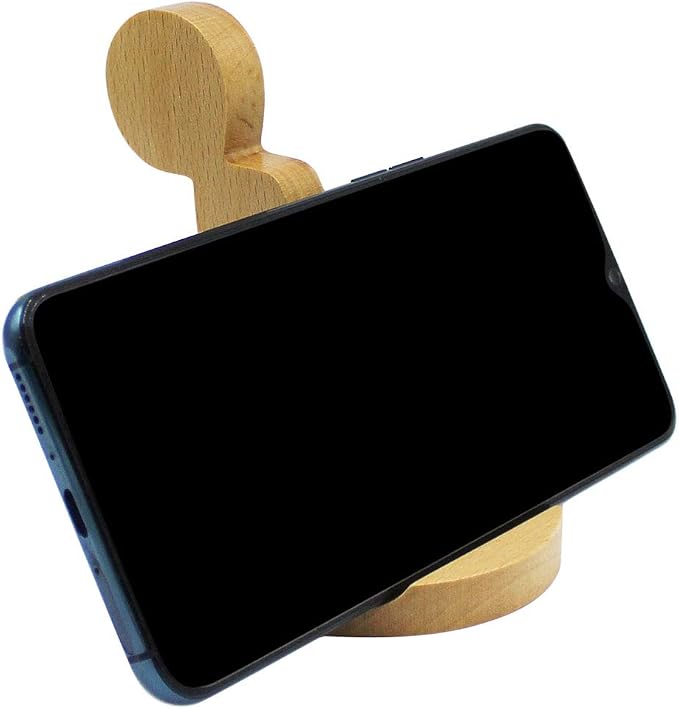 Cute Boy Cell Phone Holder Stand Wooden Smartphone Desk Holder for Mobile Phones Animal Phone Stand Desk Ornament