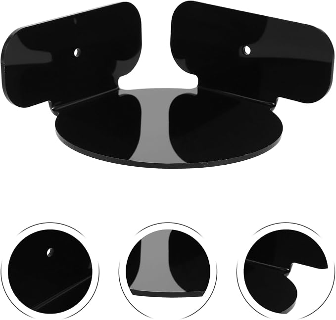 ABOOFAN 2pcs Security Camera Wall Shelf and Speaker Mount Bracket for Home, Black Circular Corner Wall Router Holder for Monitor Storage and Small Organization