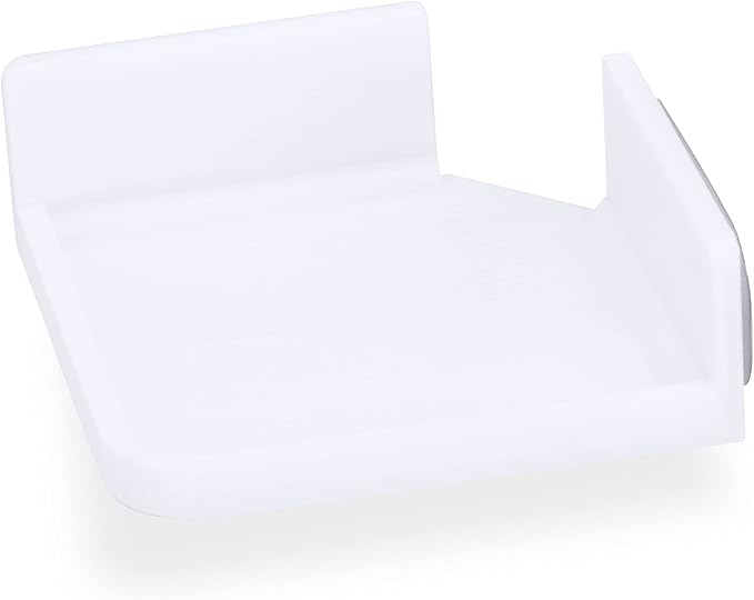 BRAINWAVZ Mini Corner Shelf Mount for Security Cameras, Baby Monitors, Speakers, Plants & More, Universal Holder, Strong Adheasive, Easy to Install, No Mess, Screwless (White)