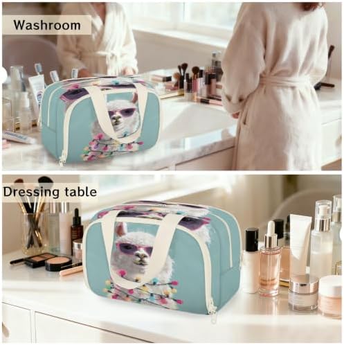 Cute Llama Travel Toiletry Bag for Women