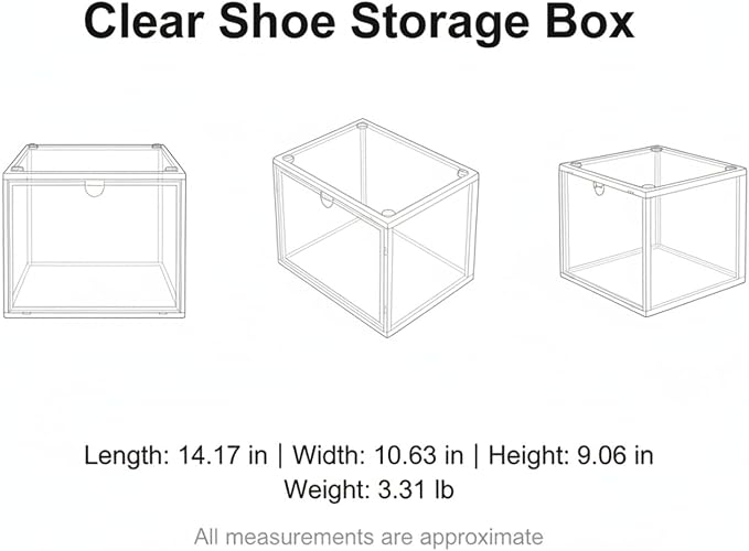 Closet & Under-Bed Organizer: Clear Stackable PET Storage Box with Front Drop Lid, Transparent Container for Accessories and Items (1 Pack)