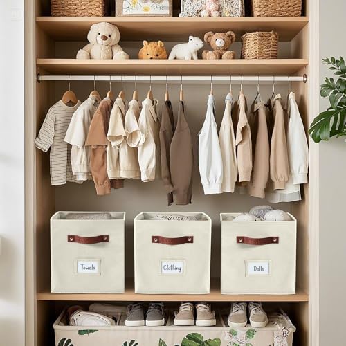 DECOMOMO Storage Bins, Cube Storage Bin with Labels