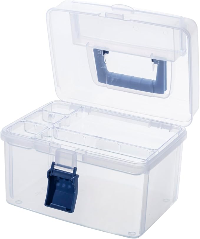 MyGift 10 Inch First Aid Storage Box with Detachable Tray, Quick Access Lid | Portable organizer keeps medical supplies neatly sorted with a removable tray and quick-access lid for everyday readiness